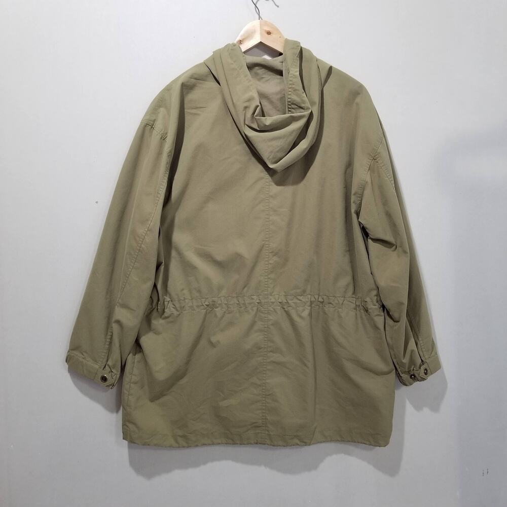 Pres de Chamonix Jacket Mens Small Olive Green Hooded Parka Anorak Zip Pockets - Picture 3 of 11